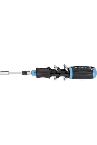 HAZET مفك براغي بيت راتشيت 810R-4 مع حامل رؤوس مدمج يحتوي على 12 رأس - وظيفة ...