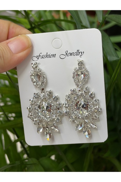 artistik bijuteri Stone-Studded Bridal Earrings, Evening Dress Earrings