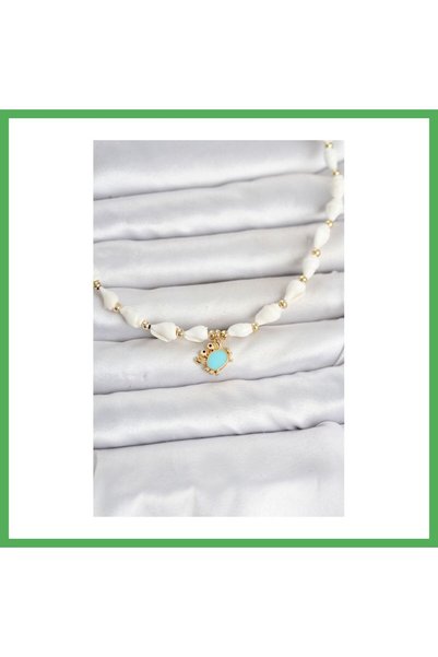 Nur store Çanta قلادة على شكل سرطان البحر الأزرق مع سلسلة من الأصداف البحرية ...