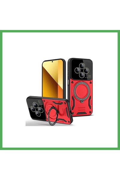 Nur store Çanta Redmi 14C Compatible Case with Joy Lens Stand Cover - Red Bezoss