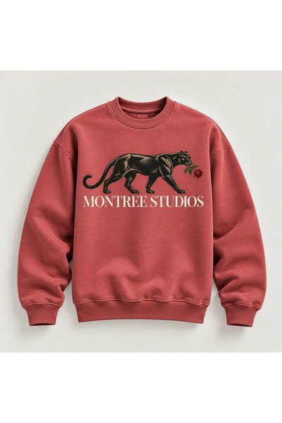 MONTREE Crew Neck Unisex 3 Thread Threaded 100% Cotton Basic Regular Fit Printed