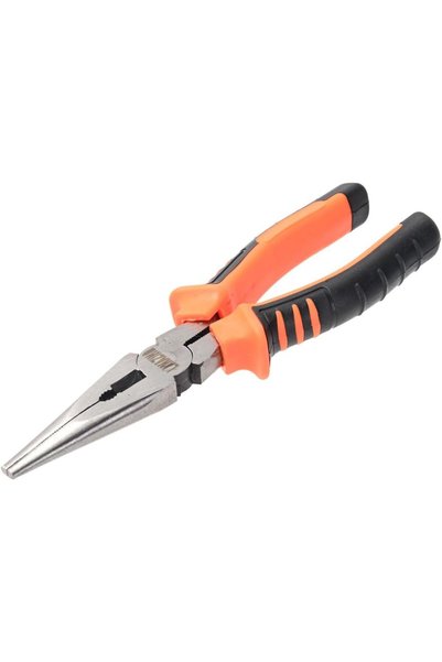 Generic Long Nose Plier - 8inch - Black and Orange - Needle Nose Pliers with ...