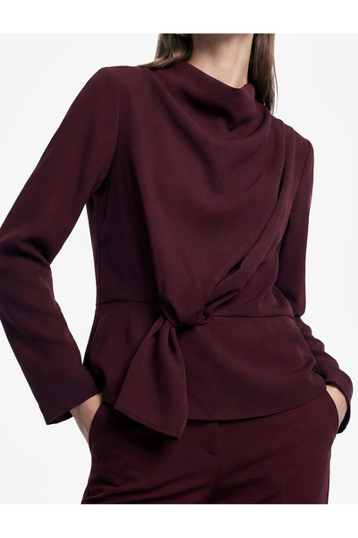 Koton Burgundy Plain Women Blouse