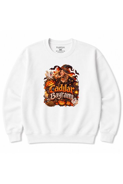 Rabona Fashion Хелоуин парти на вещици – Суичър с кръгло деколте с щампа на Х...