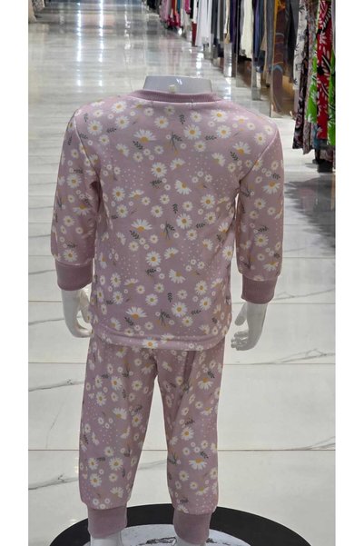 Generic Brand Purple Winter Newborn Baby Pajamas with Chrysanthemum Graphics Two-Piece