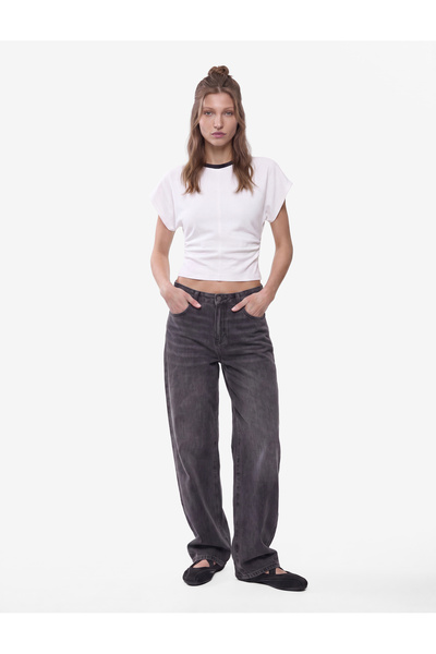 Koton Women White Plain Crew Neck Short Sleeves T-Shirt