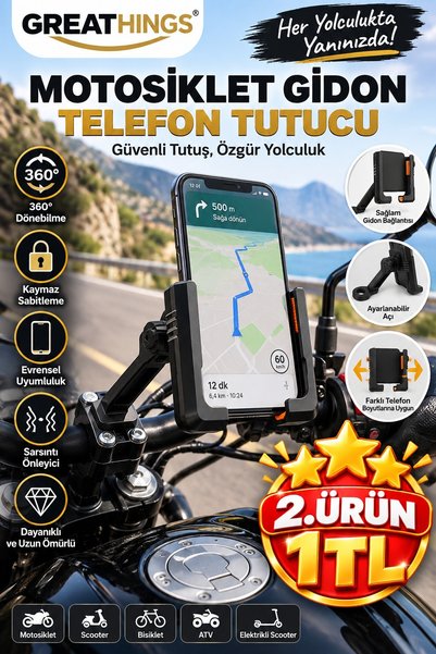 İnfeta Negru 360 °   Suport rotativ pentru telefon pentru ghidonul motociclet...