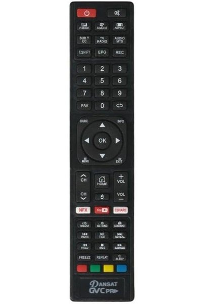 BURAQ جهاز تحكم عن بعد بديل لتلفزيون Dansat Gvc Pro Super General Jvc Telezon...