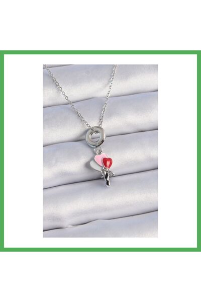 Nur store Çanta 316L Steel Silver Color Colorful Figure Charm Model Women's N...