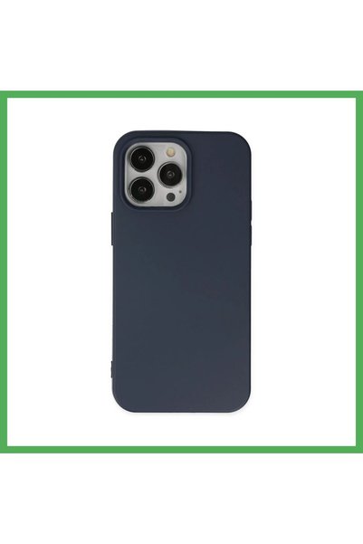 Nur store Çanta iPhone 14 Pro Compatible Case Nano Velvet Silicone - Navy Blu...