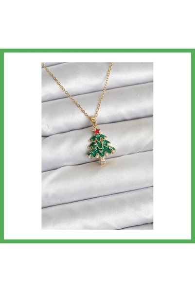 Nur store Çanta 316L Steel Chain Gold Color Pine Tree Model Christmas Themed ...