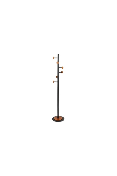 IN HOME STORE علاقة ملابس أرضية مودرن بتصميم خشبي وأسود أنيق