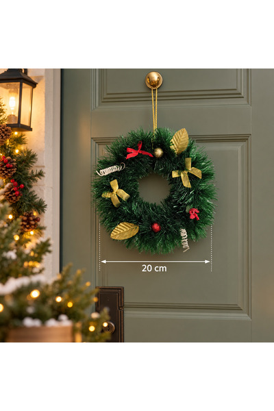 rosfloa rf Ornament de perete cu tematică de Anul Nou, coroană decorativă de ...