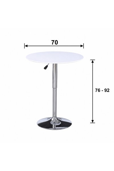 Generic طاولة كافيه خشب بستم 70*70 3365 WHITE/SILVER