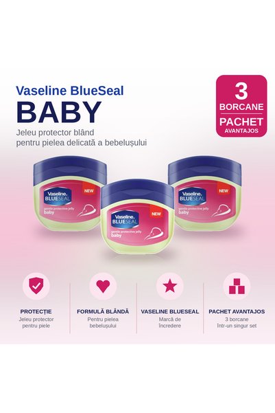 Blue Seal Πρακτικό Σετ 3 τεμαχίων x Καλλυντικά Βαζελίνης για Μωρά Βαζελίνη Απ...