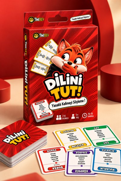 timekey Dilini Tut! Yasaklı Kelime Kart Oyunu Eğitici ve Eğlenceli Kutu Oyunu