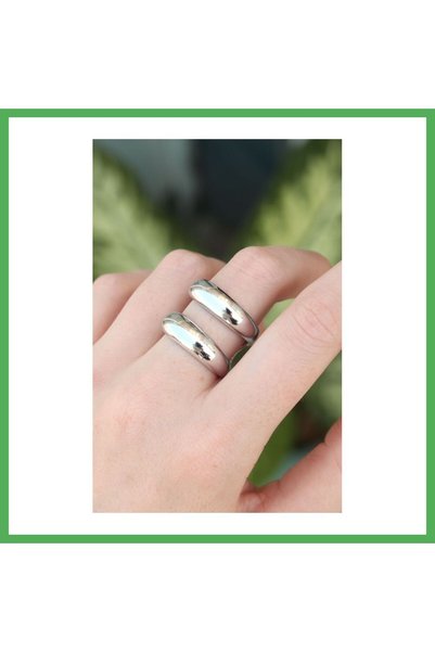 Nur store Çanta Brass Silver Color Adjustable Strip Ring Bezoss