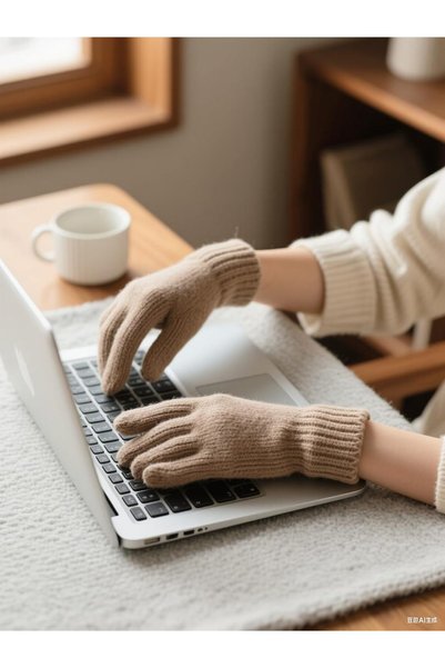 SYOSI Wool Blend Gloves Set for Men and Women, Warm Winter Fingerless Typing ...