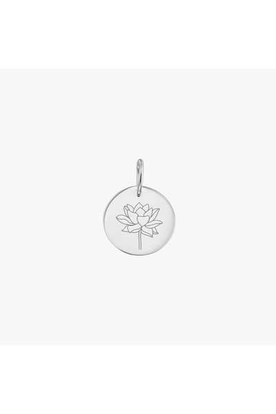 Indira Jewelry Κρεμαστό από λευκόχρυσο με λουλούδι γενεθλίων - Λωτός του Ιουλίου