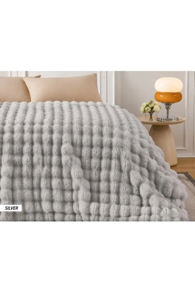 Deneme Zamanı Tavşan Tüyü Angora Merinos (görünümlü) Battaniye Battal Boy