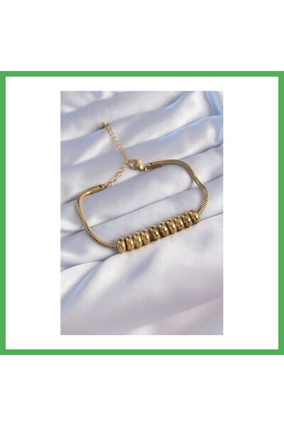 Nur store Çanta 316L Steel Gold Color Oval Figured Bracelet Bezoss