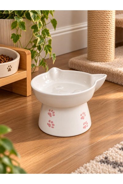 PAWLENKA Seramik Ayaklı Kedi ve Köpek Mama Kabı 300 ml - 14.5 cm