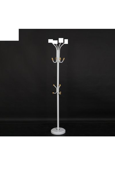 IN HOME STORE علاقة ملابس معدنية قائمة بتصميم عصري - لون أبيض