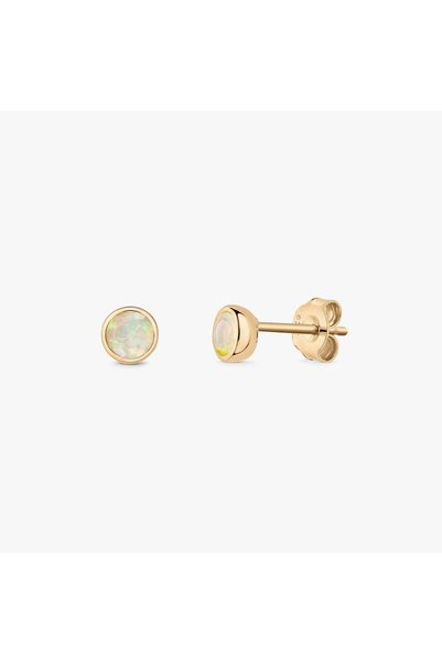 Indira Jewelry Cercei din argint Birthstone Golden October - Opal