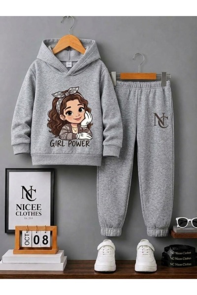 NC Nicee Clothes Παιδικό Σετ Φόρμας Unisex (Για Κορίτσια, με στάμπα, χειμερινό)