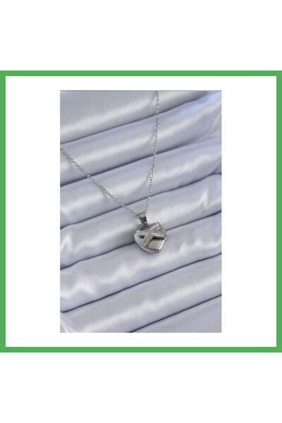 Nur store Çanta 316L Steel Silver Color Zircon Stone Model Women's Necklace B...