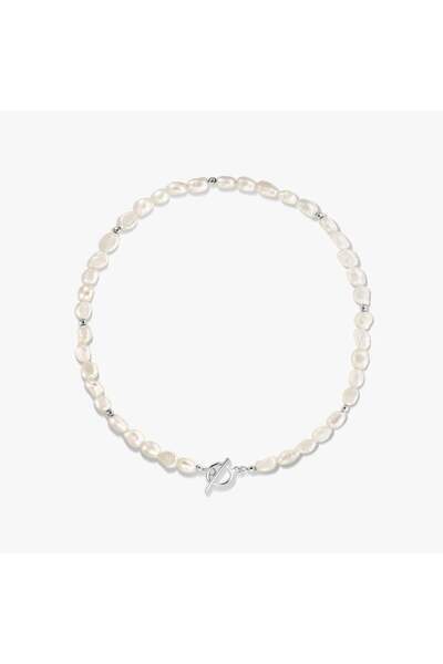 Indira Jewelry Ασημένιο κολιέ Grace - Καλλιεργημένα Μαργαριτάρια