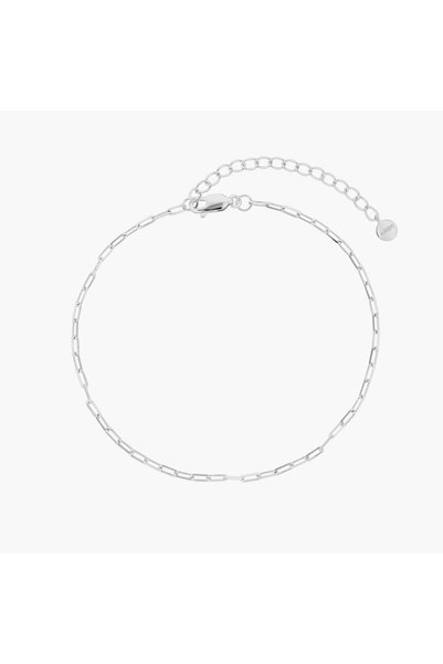 Indira Jewelry Ασημένια αλυσίδα αστραγάλου τύπου συνδετήρας