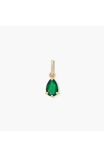 Indira Jewelry Κρεμαστό Χρυσό με Πράσινο Αχάτη - Πέτρα Γέννησης Μαΐου