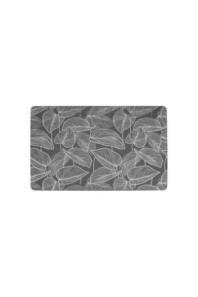 Jumbo Suport Farfurii Gri cu Model Frunze 43.5x28.5cm
