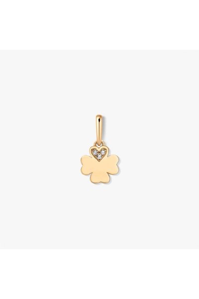 Indira Jewelry Щастлив златен медальон - Цирконий
