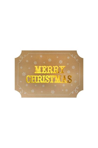 Jumbo Suport Farfurii Party Kraft Merry Cristmas 41x28cm - 6buc