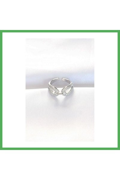 Nur store Çanta Zircon Stone Silver Color Adjustable Ring Bezoss