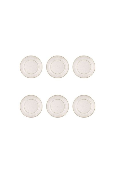 Jumbo Set of Reusable Transparent Plastic Plates with Gold Glitter 18cm - 6pcs