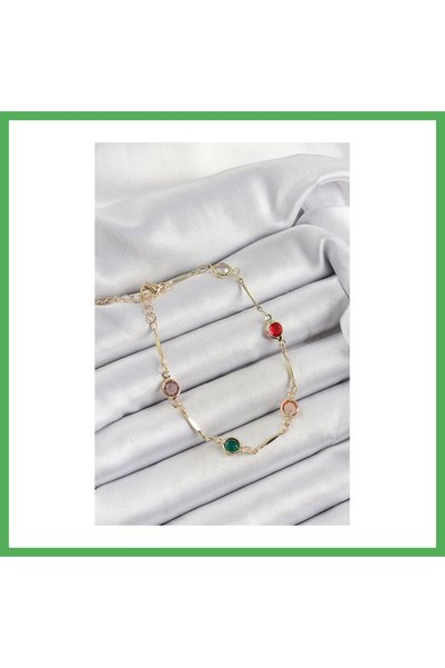 Nur store Çanta Brass Assorti Model Gold Color Zircon Stone Women's Bracelet ...