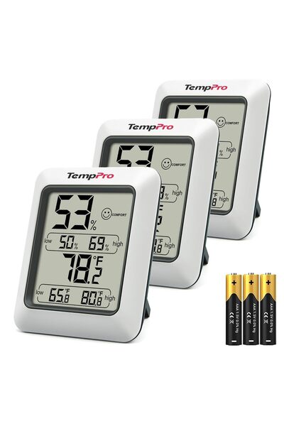 GENERAL جهاز قياس الرطوبة الرقمي TempPro TempAir، مقياس حرارة داخلي، جهاز مرا...