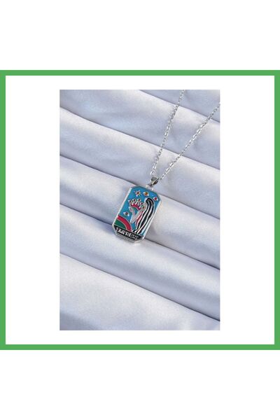 Nur store Çanta 316L Steel Chain Silver Color Crown and Girl Figured Colorful...