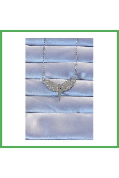 Nur store Çanta 316L Steel Silver Color Zircon Stone Mikail Necklace Bezoss