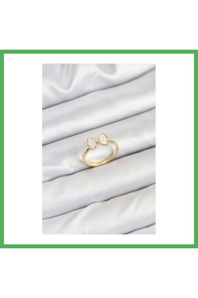 Nur store Çanta Brass Gold Color Bow Model Women's Ring Bezoss