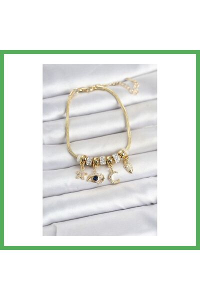 Nur store Çanta سوار نسائي من النحاس بلون ذهبي مع تفاصيل على شكل عين من BEZOSS