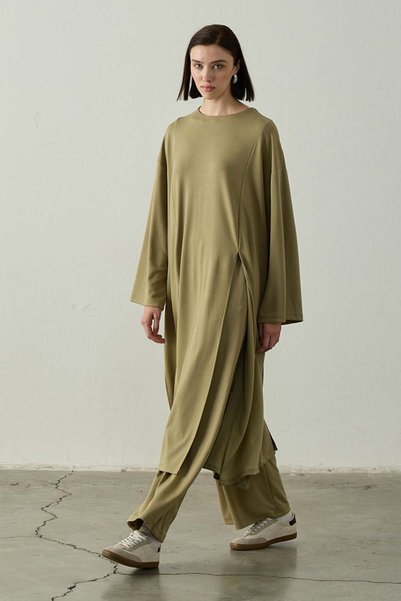 Ceylan Otantik Set pantaloni tunică Çağla Parçalı