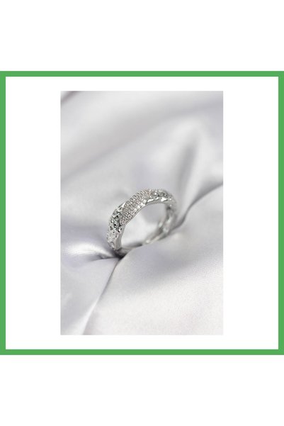 Nur store Çanta Zircon Stone Puntal Silver Color Women's Ring Bezoss