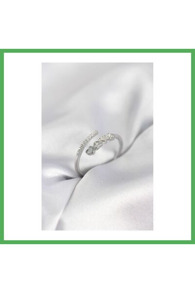 Nur store Çanta Silver Color Zircon Stone Minimal Model Women's Ring Bezoss