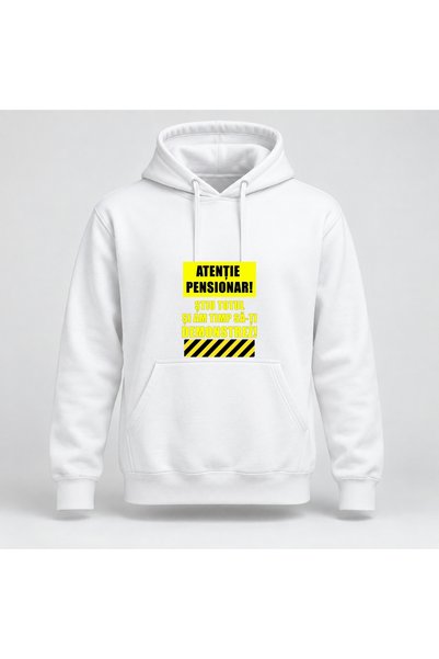 Fabricacucadouri.ro Hanorac personalizat Atentie pensionar, stiu totul si am ...