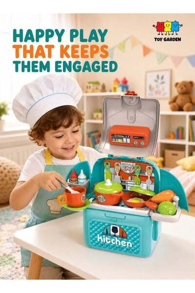 TOY GARDEN Kids Kitchen Play Set – Fashion Cooking Toy with Sink, Food Access...