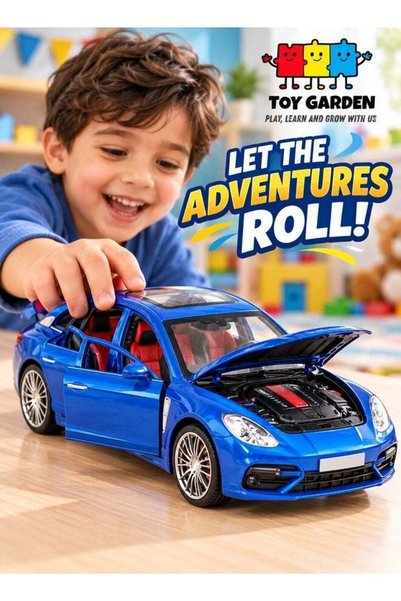 TOY GARDEN Alloy Diecast Car Model with Pull Back Action Sound and Light Simu...